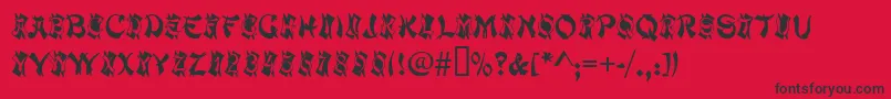 MacaoInitialsRegular Font – Black Fonts on Red Background