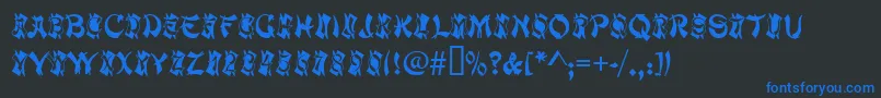 MacaoInitialsRegular Font – Blue Fonts on Black Background