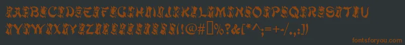 MacaoInitialsRegular Font – Brown Fonts on Black Background