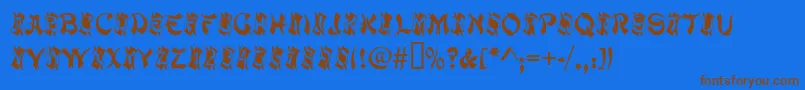 MacaoInitialsRegular Font – Brown Fonts on Blue Background