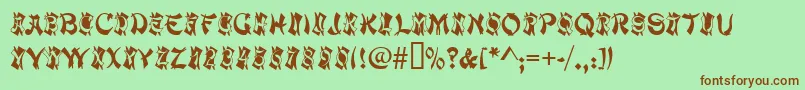 MacaoInitialsRegular Font – Brown Fonts on Green Background