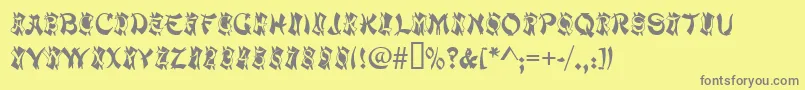 MacaoInitialsRegular Font – Gray Fonts on Yellow Background