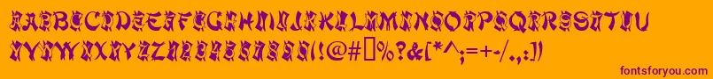 MacaoInitialsRegular Font – Purple Fonts on Orange Background