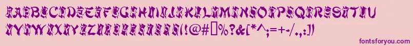 MacaoInitialsRegular Font – Purple Fonts on Pink Background
