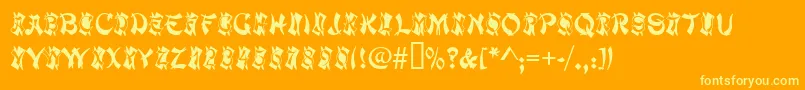 Police MacaoInitialsRegular – polices jaunes sur fond orange
