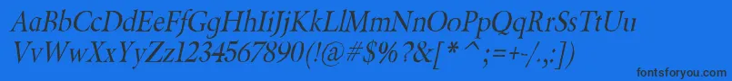BeryliumItalic Font – Black Fonts on Blue Background