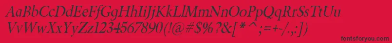 BeryliumItalic Font – Black Fonts on Red Background