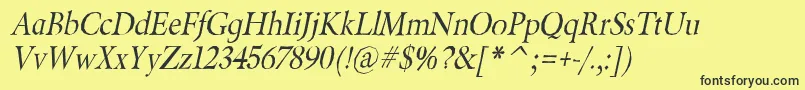 BeryliumItalic Font – Black Fonts on Yellow Background