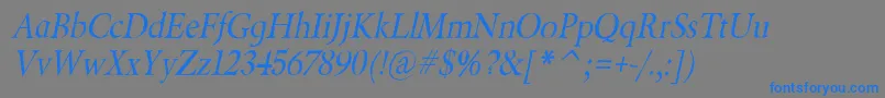 BeryliumItalic Font – Blue Fonts on Gray Background
