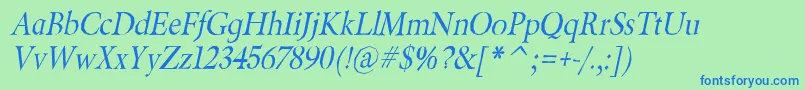 BeryliumItalic Font – Blue Fonts on Green Background