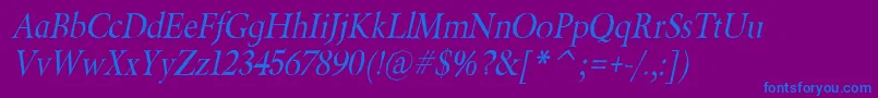 Шрифт BeryliumItalic – синие шрифты на фиолетовом фоне