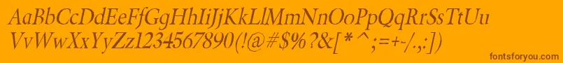 BeryliumItalic Font – Brown Fonts on Orange Background