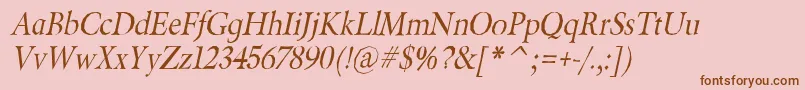BeryliumItalic Font – Brown Fonts on Pink Background