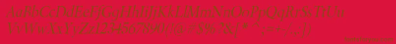 fuente BeryliumItalic – Fuentes Marrones Sobre Fondo Rojo