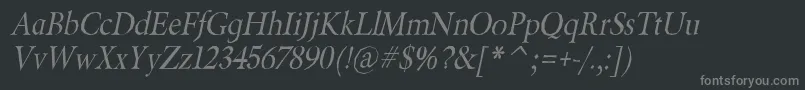 Czcionka BeryliumItalic – szare czcionki na czarnym tle