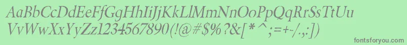 fuente BeryliumItalic – Fuentes Grises Sobre Fondo Verde