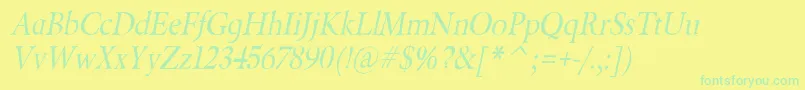 BeryliumItalic Font – Green Fonts on Yellow Background