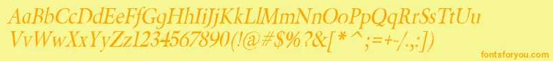 BeryliumItalic Font – Orange Fonts on Yellow Background