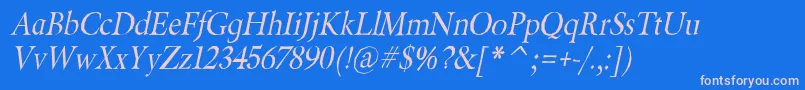 BeryliumItalic Font – Pink Fonts on Blue Background