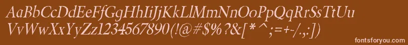 BeryliumItalic Font – Pink Fonts on Brown Background