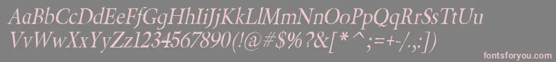 フォントBeryliumItalic – 灰色の背景にピンクのフォント
