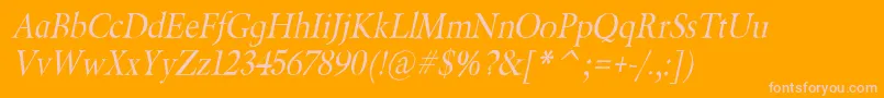 BeryliumItalic Font – Pink Fonts on Orange Background