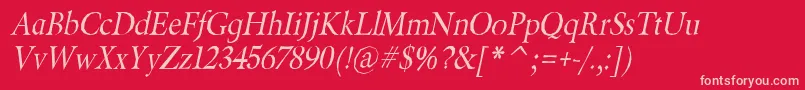 fuente BeryliumItalic – Fuentes Rosadas Sobre Fondo Rojo