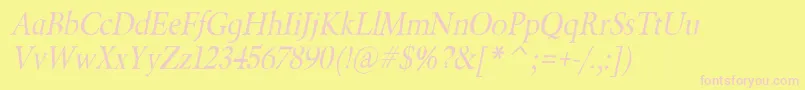 Шрифт BeryliumItalic – розовые шрифты на жёлтом фоне