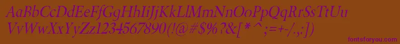 BeryliumItalic Font – Purple Fonts on Brown Background