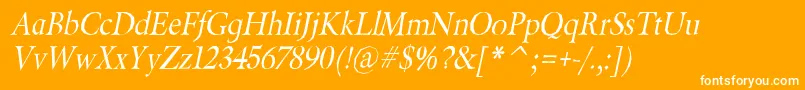 フォントBeryliumItalic – オレンジの背景に白い文字