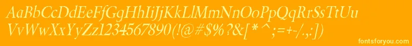 BeryliumItalic Font – Yellow Fonts on Orange Background