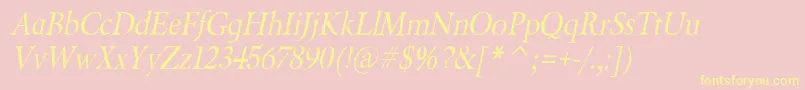 BeryliumItalic Font – Yellow Fonts on Pink Background