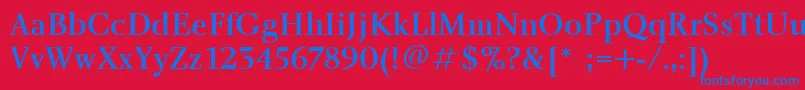 CharlotteMediumPlain Font – Blue Fonts on Red Background