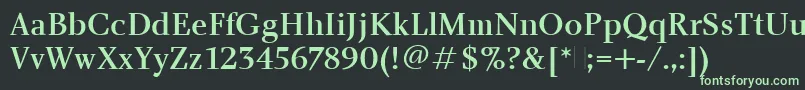 CharlotteMediumPlain-fontti – vihreät fontit mustalla taustalla