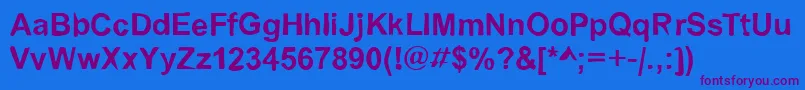 Dirty02Bold Font – Purple Fonts on Blue Background