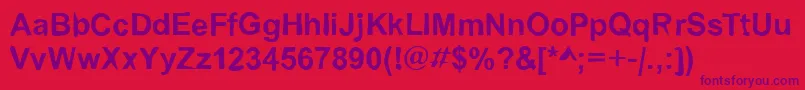 Dirty02Bold Font – Purple Fonts on Red Background