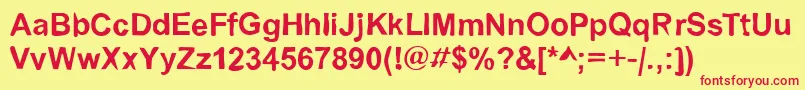 Шрифт Dirty02Bold – красные шрифты на жёлтом фоне