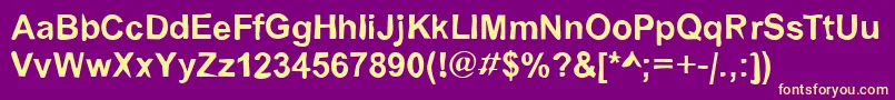 More about Dirty02Bold Font Dirty02Bold Font – Yellow Fonts on Purple Background