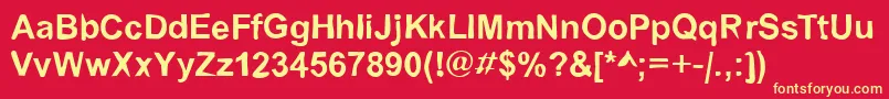 Dirty02Bold Font – Yellow Fonts on Red Background