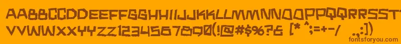 Weitere Informationen zur Noodle ffy-Schriftart Noodle ffy-Schriftart – Braune Schriften auf orangefarbenem Hintergrund