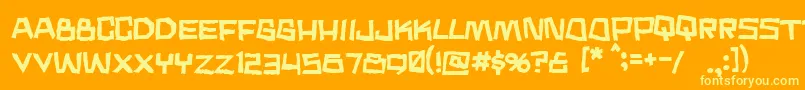 Noodle ffy Font – Yellow Fonts on Orange Background