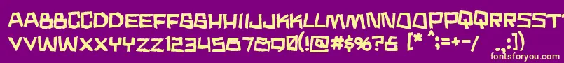 Noodle ffy Font – Yellow Fonts on Purple Background