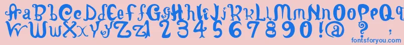 LatepubertyRegular2 Font – Blue Fonts on Pink Background