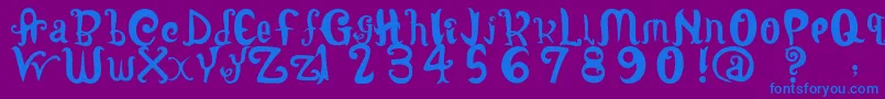 LatepubertyRegular2 Font – Blue Fonts on Purple Background