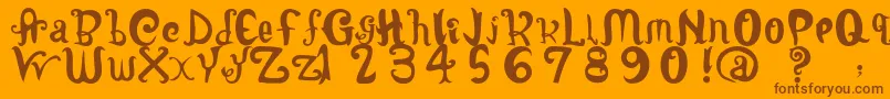 LatepubertyRegular2 Font – Brown Fonts on Orange Background