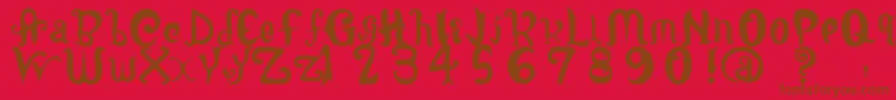 LatepubertyRegular2 Font – Brown Fonts on Red Background
