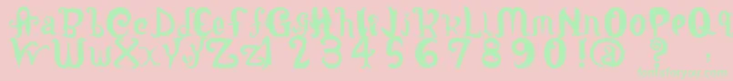 LatepubertyRegular2 Font – Green Fonts on Pink Background