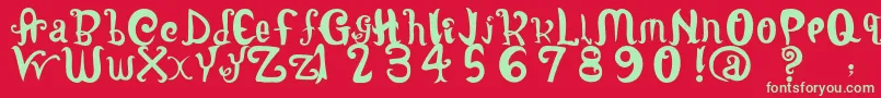 フォントLatepubertyRegular2 – 赤い背景に緑の文字