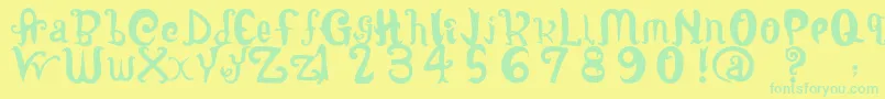 LatepubertyRegular2 Font – Green Fonts on Yellow Background