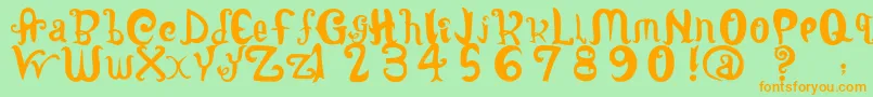 LatepubertyRegular2 Font – Orange Fonts on Green Background